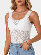 Delicate Lace Scoop Neck Tank Top