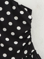 DotDrape One-Shoulder Ruffled Polka Dot Mini Dress