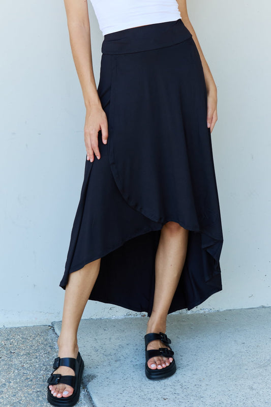 Ninexis First Choice High-Waisted Flare Maxi Skirt in Black Black