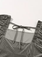 Velvet Tie-Back Square Neck Babydoll Mini Dress