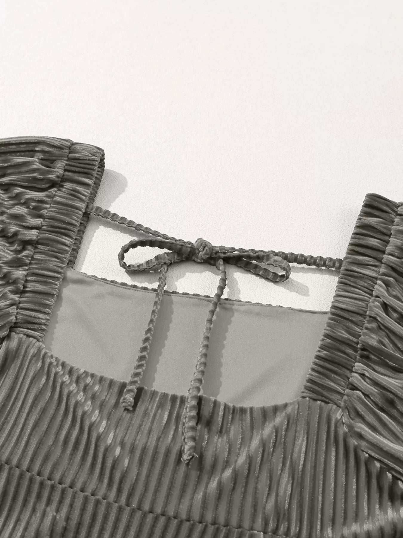 Velvet Tie-Back Square Neck Babydoll Mini Dress