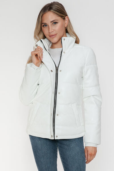 YMI Zip-Up Turtleneck Puffer Jacket with Pockets