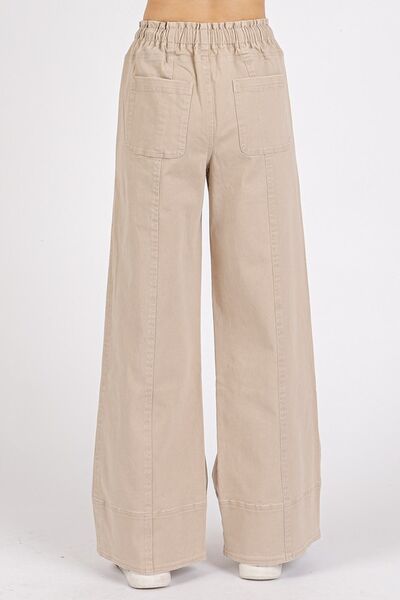 Mittoshop Mineral Wash Elastic Wide Leg Pants