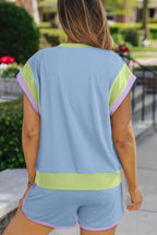 HAPPY EASTER Sequin Two-Piece Set - Festive Top & Shorts