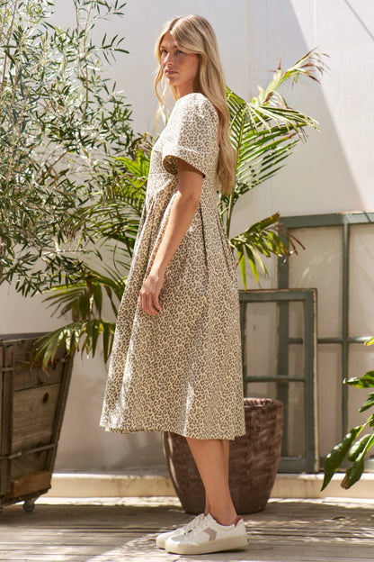 Jade By Jane Bell Sleeve Leopard Print Midi Dress