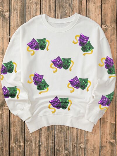 Sequin Round Neck Sweatshirt - Chic & Cozy