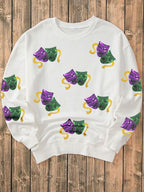 Sequin Round Neck Sweatshirt - Chic & Cozy