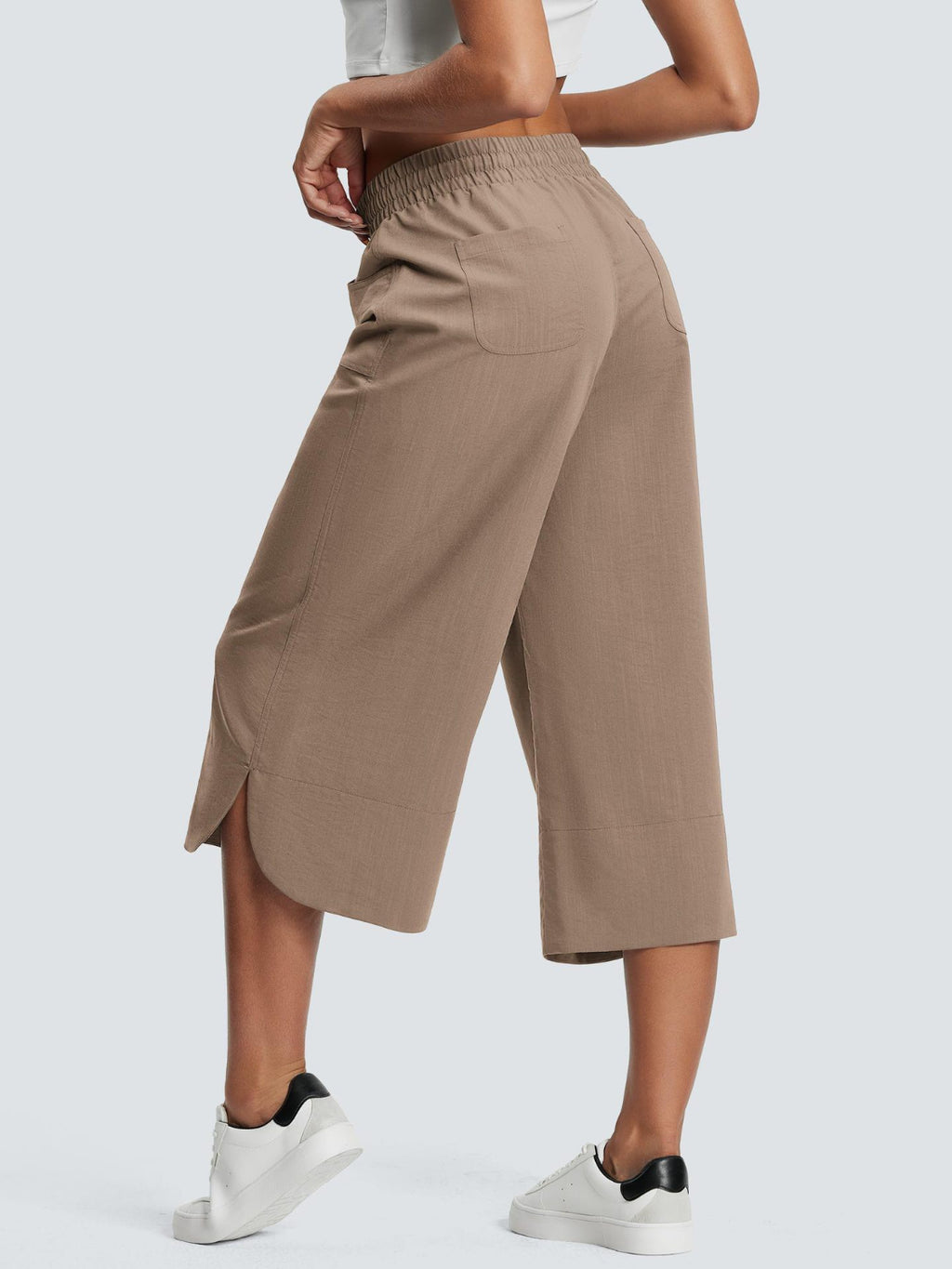 Cross Wide Leg Jeans with Pockets & Drawstring - Plus Size Available