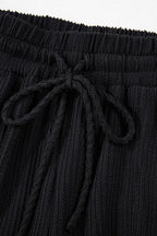 MERRY Round Neck Long Sleeve Top & Shorts Two-Piece Set