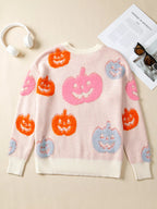 Halloween Cute Pumpkin Pattern Knit Sweater