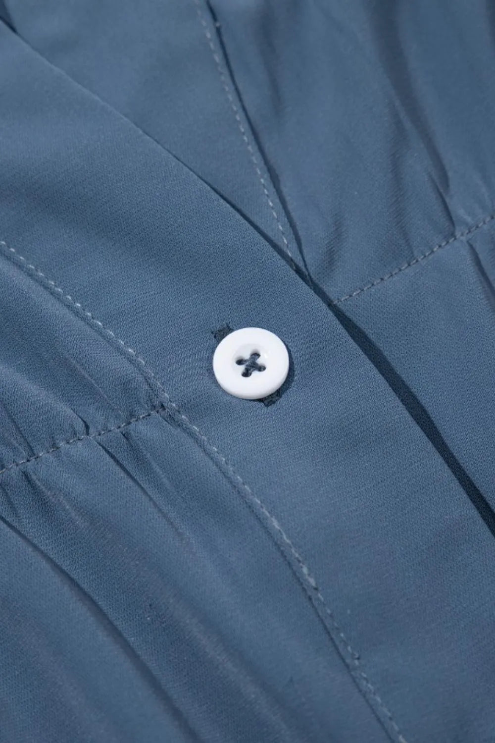 Ruffled Ruched Button Shirt - Feminine Flair