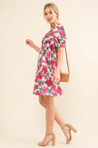 And The Why WhimsyBloom Smocked Ruffle Mini Dress