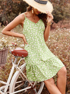 Daisy Print V-Neck Mini Cami Dress â€“ Cute Floral Summer Dress