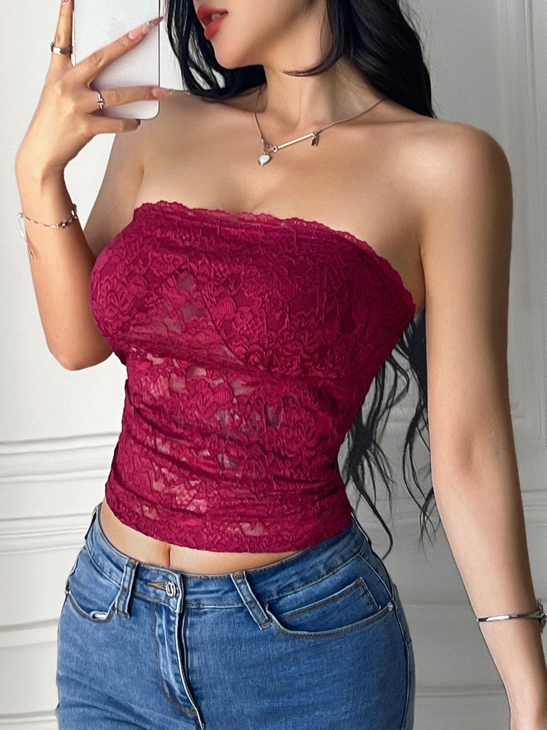 Devine Strapless Lace Tube Top