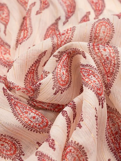 Paisley Print Frill Neck Long Sleeve Blouse