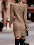 Ribbed Knit Bodycon Sweater Mini Dress