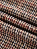 Chic Houndstooth Lapel Collar Blazer – Stylish Buttoned Women’s Outerwear