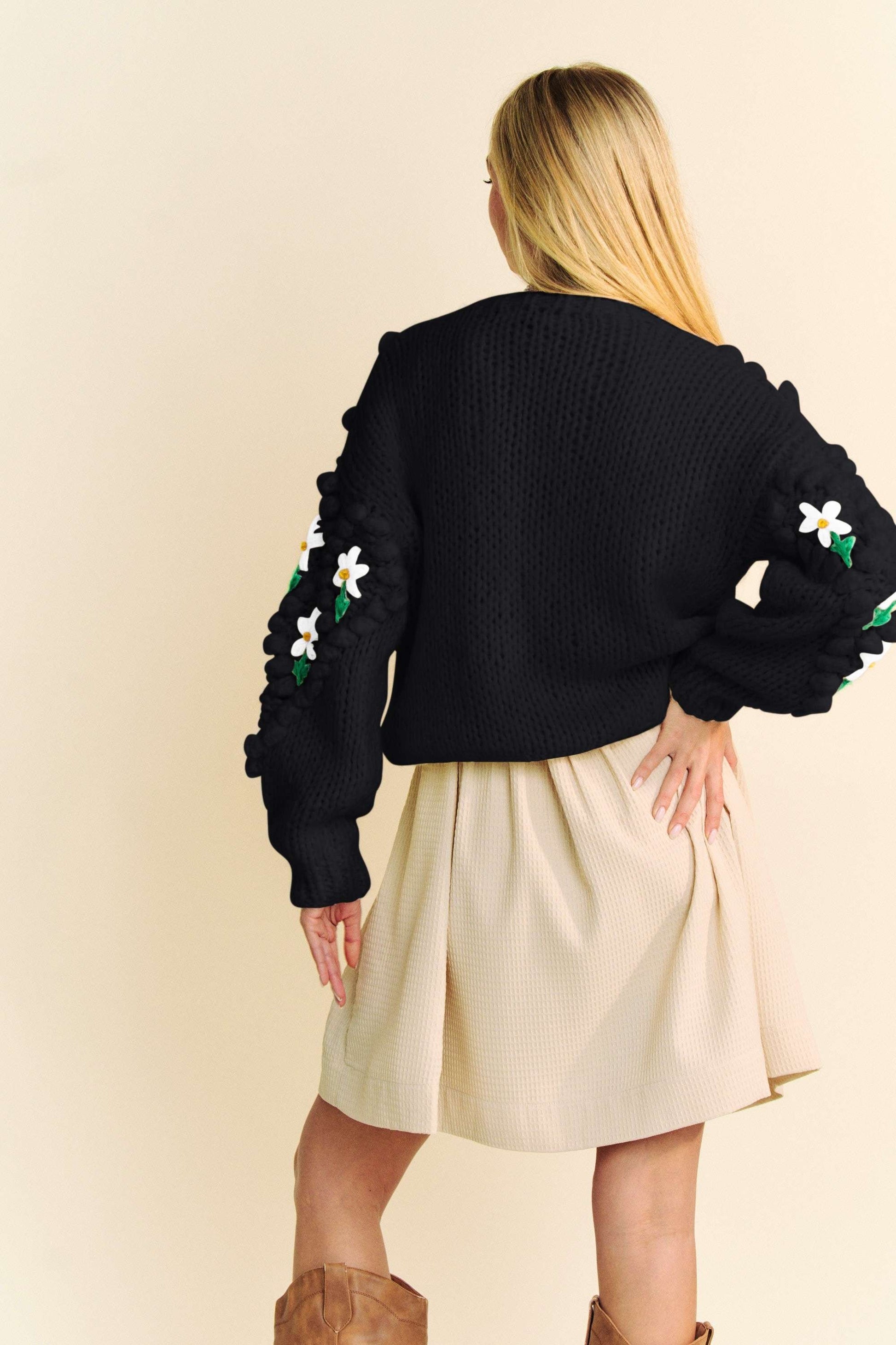 Davi & Dani Floral Button-Down Cardigan