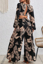 ChicMatch Printed Long Sleeve Two-Piece Set