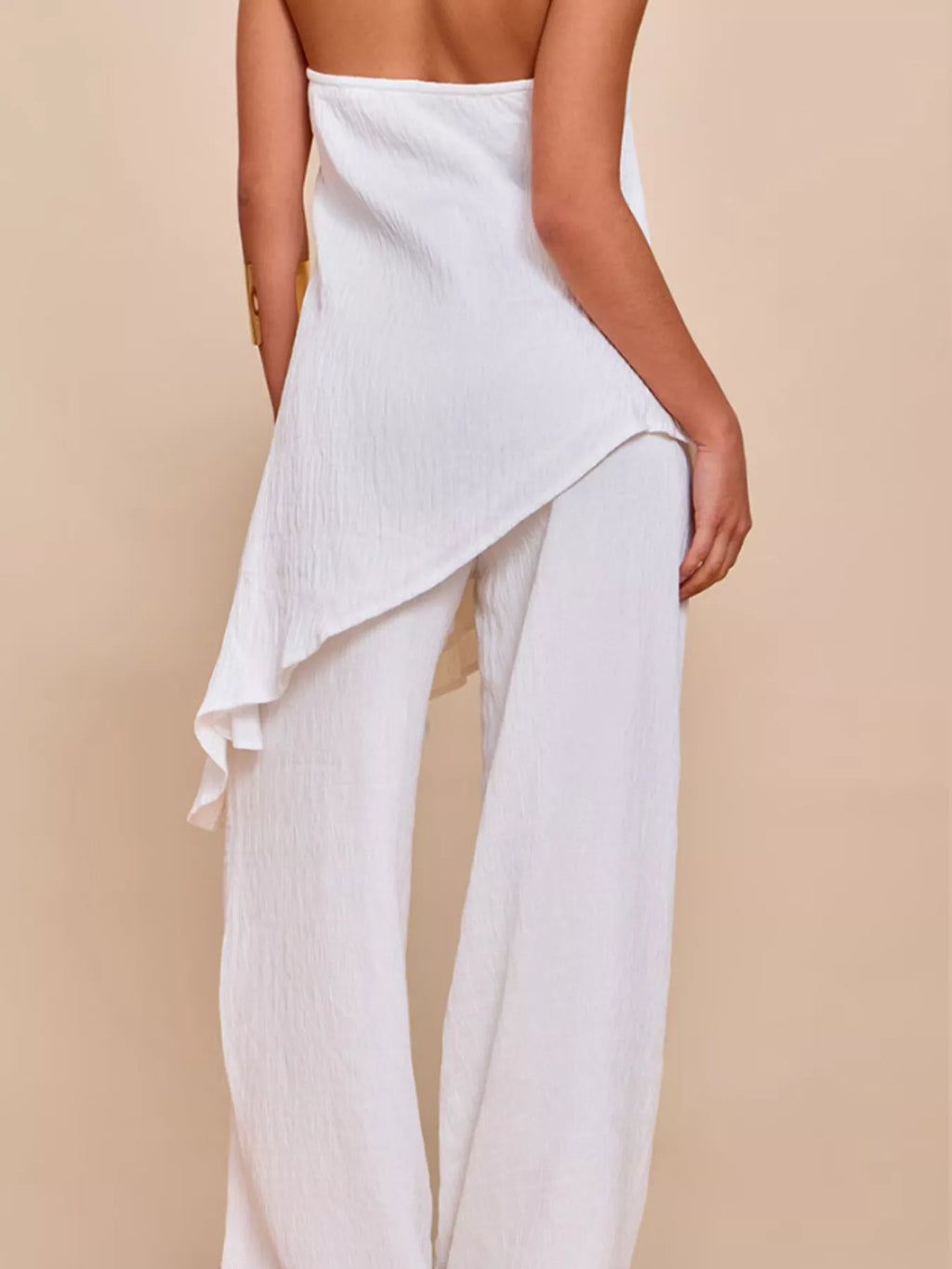 Full-Size Asymmetrical Hem Tube Top & Pants Co-Ord Set