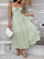 Devine Smocked Tiered Maxi Dress - Elegant & Flowy