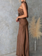 Satin Tube Maxi Dress – Elegant Strapless Evening Gown for Special Occasions