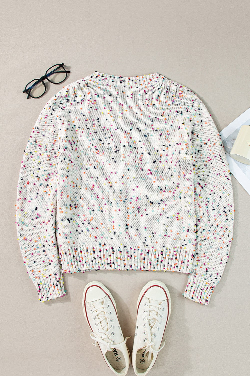 Confetti Button-Up Long-Sleeve Cardigan