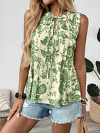 Bloom Flare Sleeveless Peplum Blouse