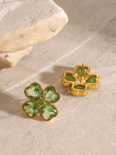 18K Gold-Plated Four-Leaf Clover Earrings