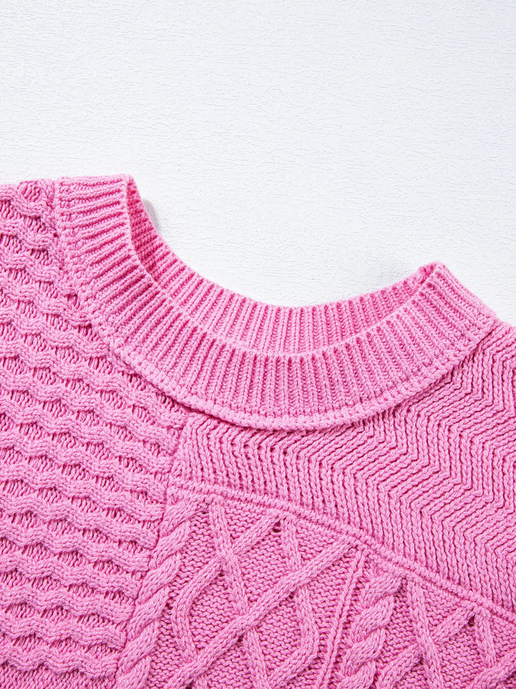 Relaxed Fit Cable-Knit Dolman Sweater Vest