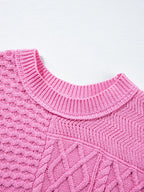 Relaxed Fit Cable-Knit Dolman Sweater Vest