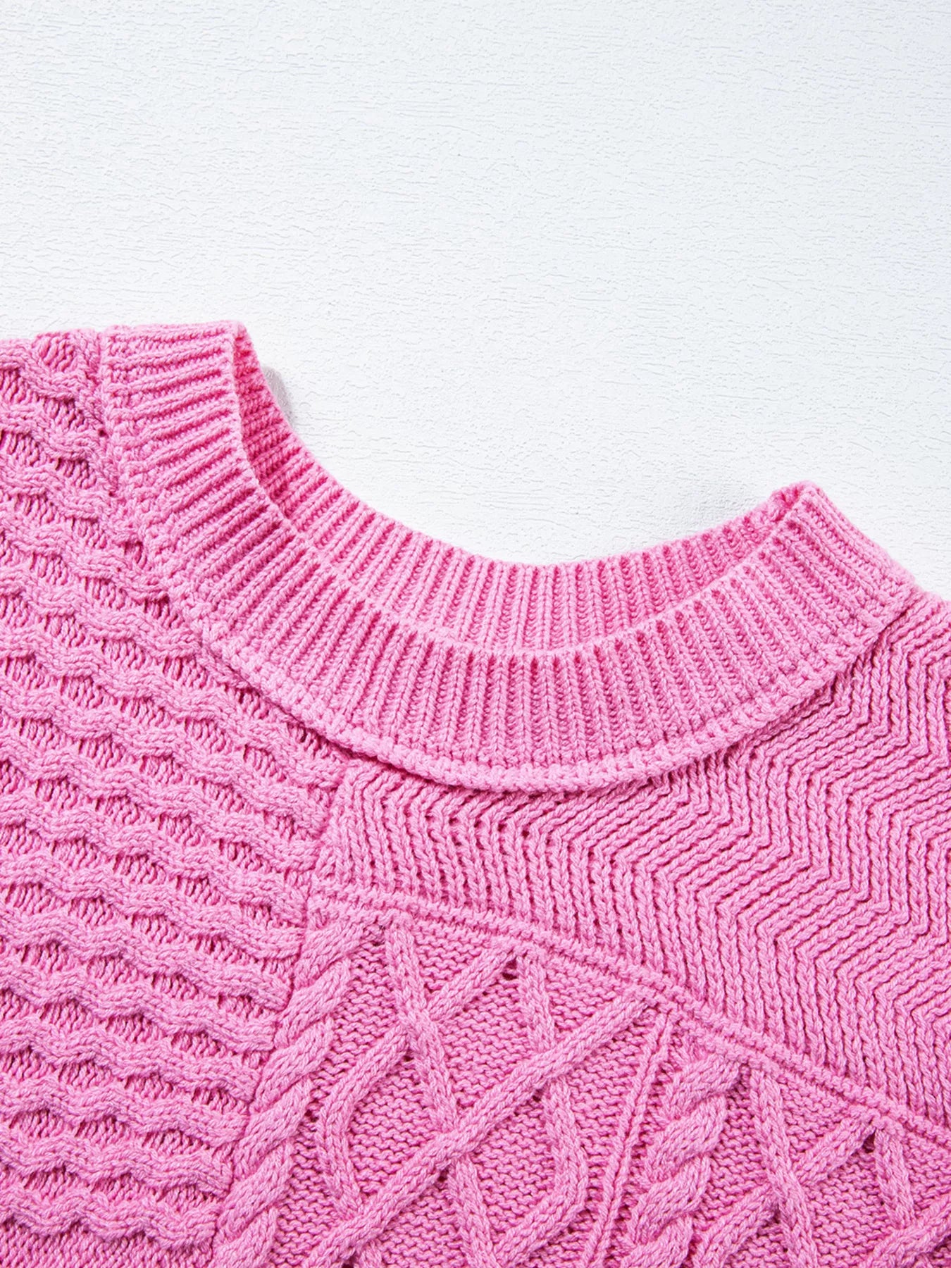 Relaxed Fit Cable-Knit Dolman Sweater Vest