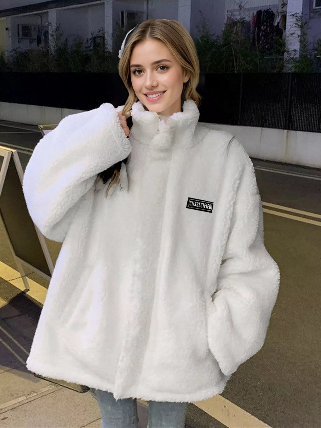 Cozy Sherpa Fleece Zip-Up Outerwear Jacket