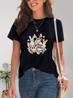 Graphic Round Neck T-Shirt - Casual & Comfortable Tee