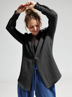 Textured Long Sleeve Collared Shirt - 100% Cotton