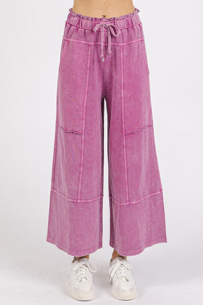 Mittoshop Mineral Wash Seam French Terry Wide-Leg Pants