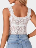Delicate Lace Scoop Neck Tank Top