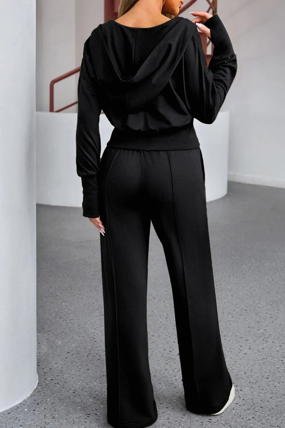 Two-Piece Zip-Up Hoodie and Jogger Pants Activewear Set