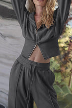Two-Piece Zip-Up Hoodie and Jogger Pants Activewear Set