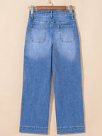 High-Rise Wide Leg Flare Denim Jeans