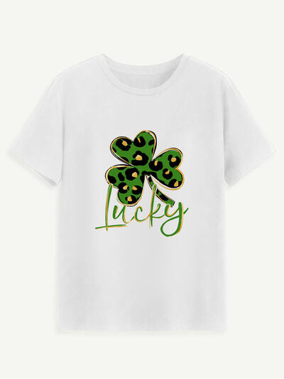 Lucky Clover Comfort Fit Short Sleeve T-Shirt White