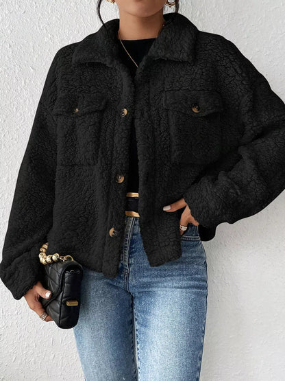 SnugNest Sherpa Button-Up Jacket
