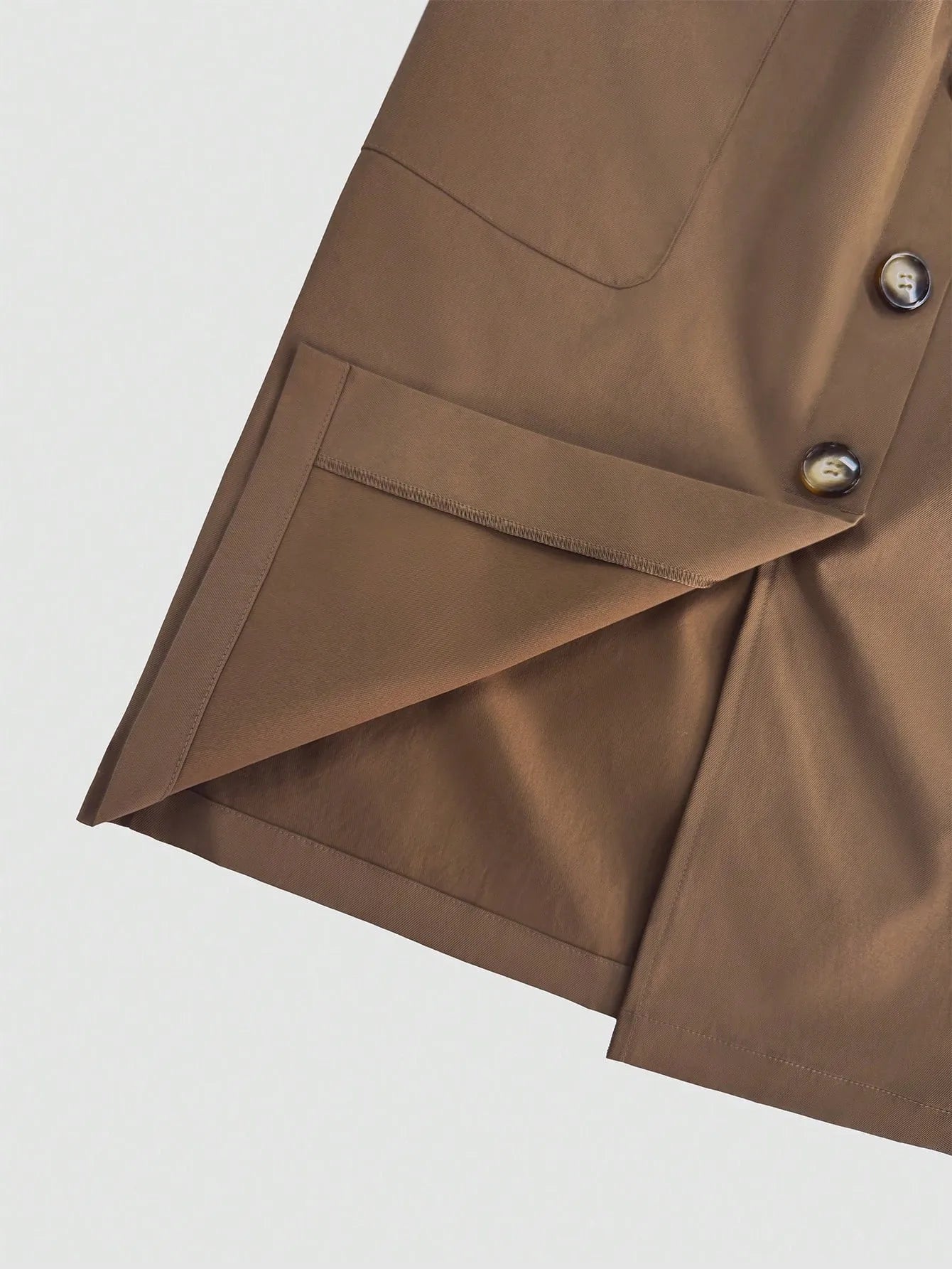 Button Detail Belted Cargo Skirt