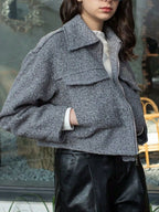 Zip-Up Cropped Utility Jacket