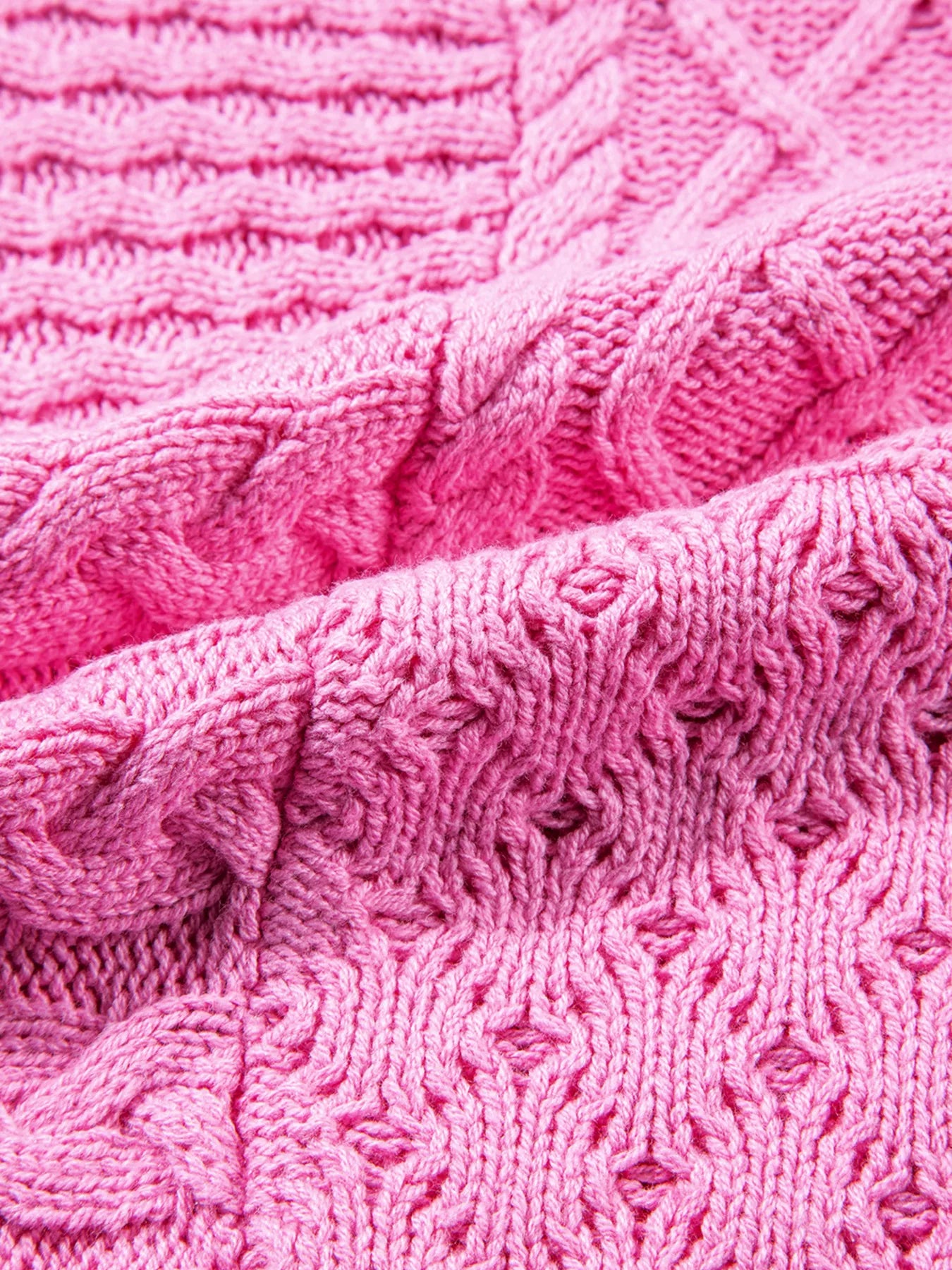 Relaxed Fit Cable-Knit Dolman Sweater Vest