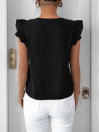 V-Neck Cap Sleeve Shirt