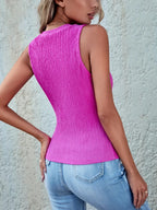 Classic Textured Round Neck Tank – Sleek, Comfortable & Versatile Everyday Essential
