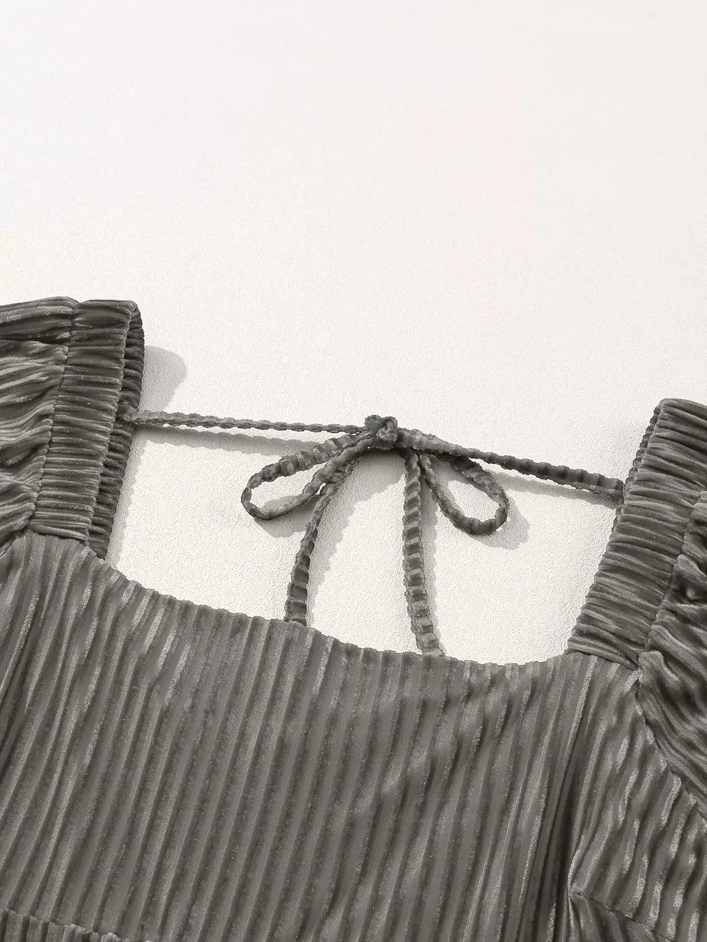 Velvet Tie-Back Square Neck Babydoll Mini Dress