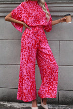 Leopard Belted Wide Leg Jumpsuit - Chic & Trendy One-Piece