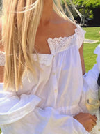 Lace Trim Drawstring Tank - Buttoned & Breezy Style